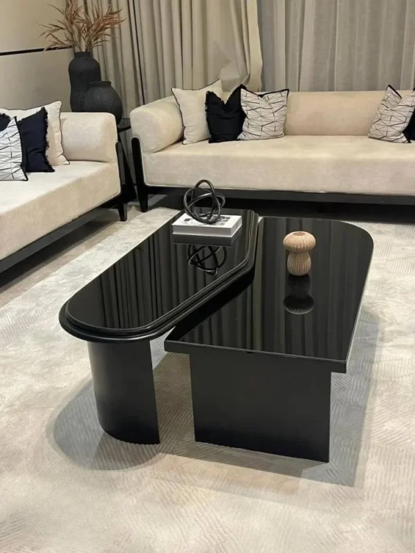 ⁦طاولتين مفرد خشب لون اسود⁩ - الصورة ⁦2⁩